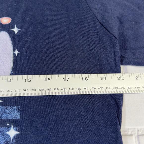 Disney Stitch Christmas Tangled Lights T-Shirt Navy Blue Women's Size XL - Picture 4 of 8